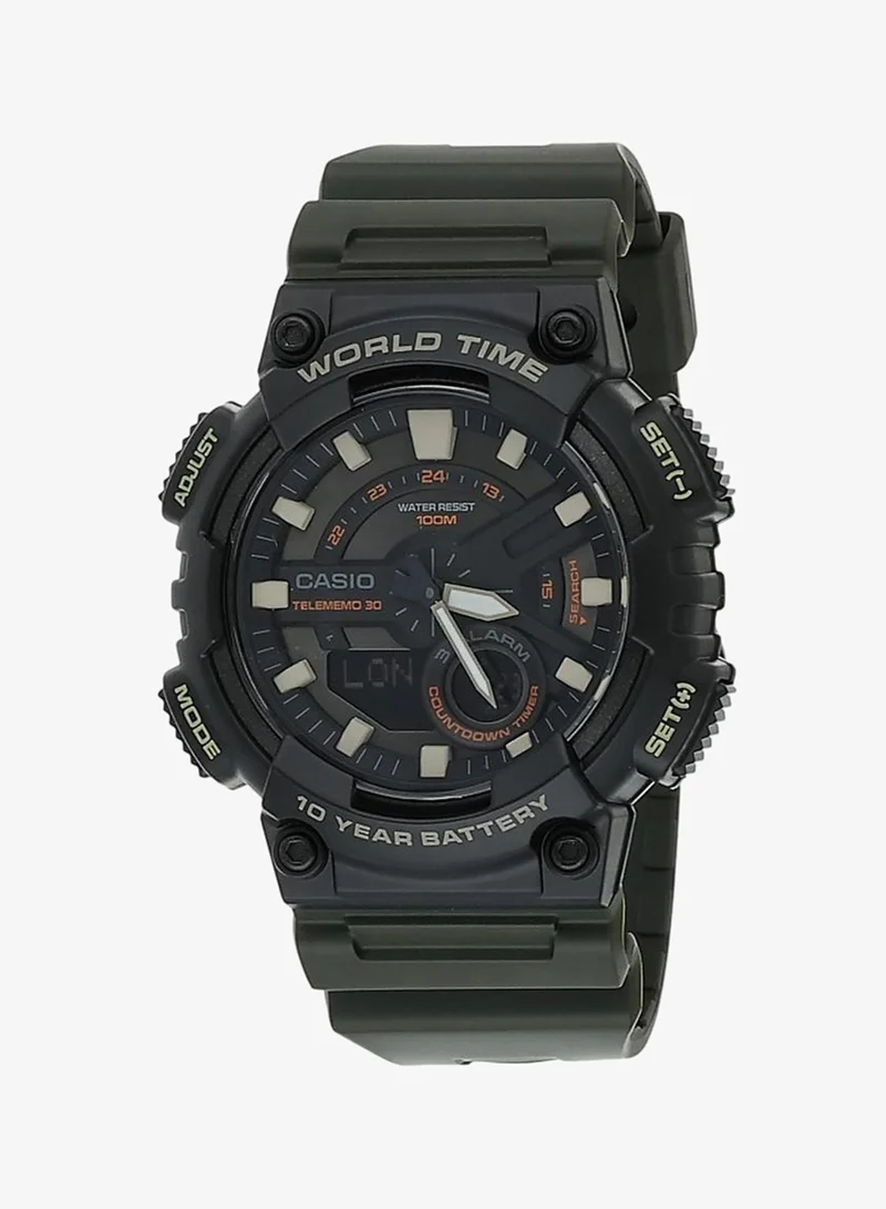 Casio Men's Resin Analog-Digital Watch AEQ-110W-3AVDF - 48.3 mm