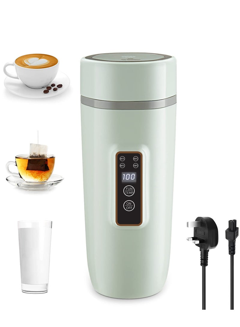 Travel Kettle 4 Preset Temperature Control Fast Water Boil Portable Electric Kettle Stainless Material Automatic Shut off Tea Pot Suitable for Milk Coffee Water and Making Tea 350ml Green - Image 1