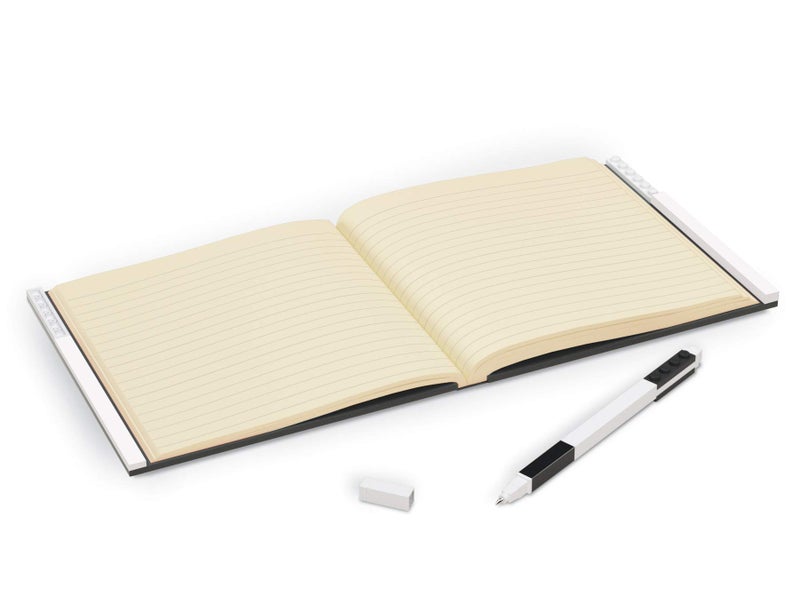 IQ Lego Locking Notebook with Gel Pen - Black (53567), Hardcover Notebook for School, Office, Home, Square, 6 inches x 6 inches, Lined - Image 3