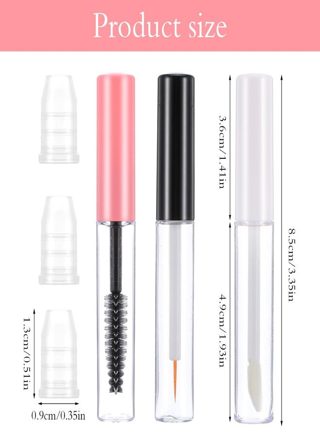 Oruola 3Pcs Empty Mascara Tube and Wand, 5ml Empty Cosmetic Tubes with Different Brushes, Ideal for Castor Oil DIY Cosmetics - Image 3