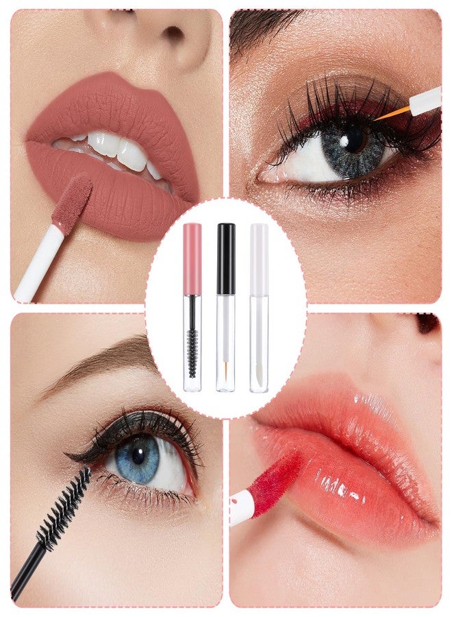 Oruola 3Pcs Empty Mascara Tube and Wand, 5ml Empty Cosmetic Tubes with Different Brushes, Ideal for Castor Oil DIY Cosmetics - Image 2