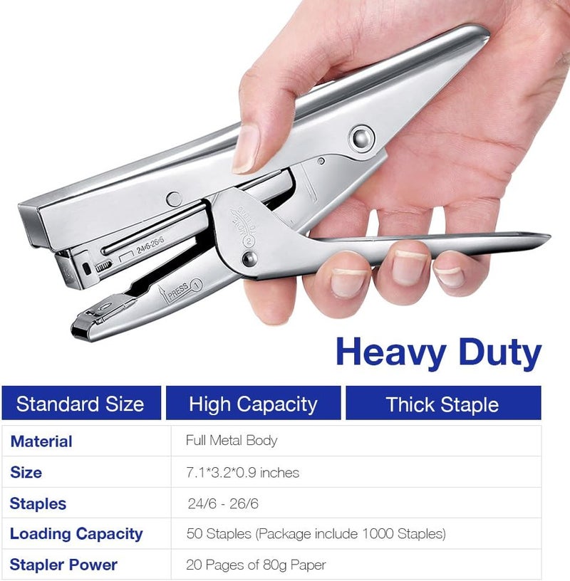 Lanhope Stapler Heavy Duty with 1000 Staples and Staples Remover Set 20 Sheets Desktop Office Work Student Teacher Large Capacity No Jam Professional Standard 24/6 Metal - Image 2