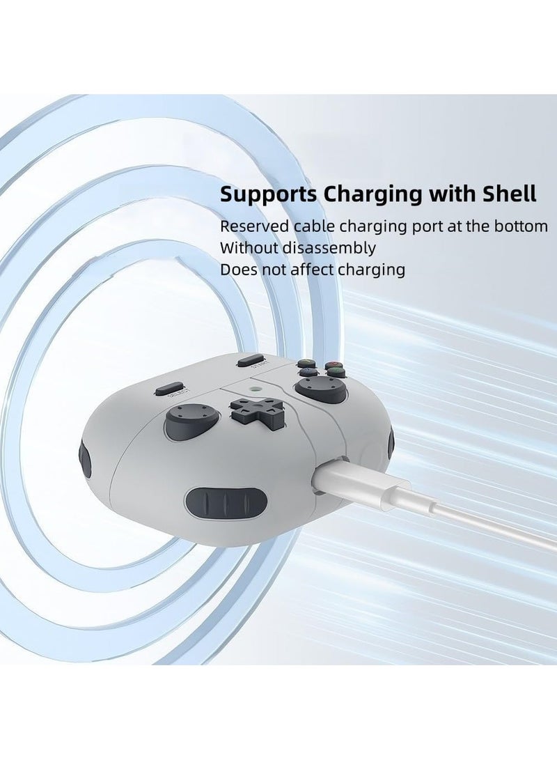 3D cartoon game console design case, compatible with Samsung Galaxy Buds3 And Galaxy Buds3 pro（2024）, comprehensive protection against falls, soft washable material. Hook and clasp -Gray - Image 4