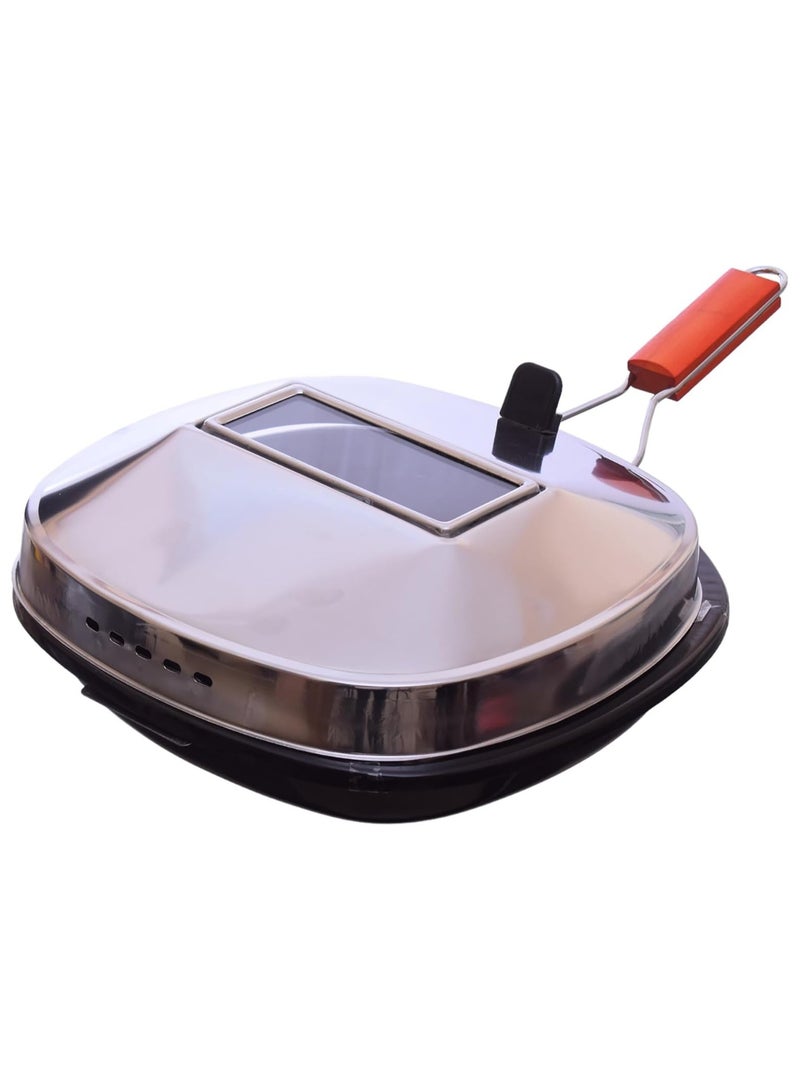 روكي شواية غاز كبيرة بغطاء مصنوع من الفولاذ المقاوم للصدأ 32 سم - Image 1