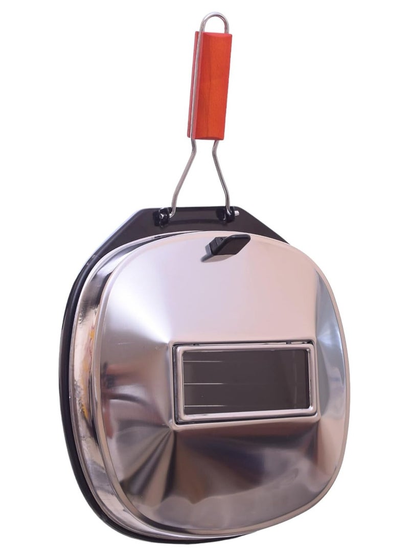 روكي شواية غاز كبيرة بغطاء مصنوع من الفولاذ المقاوم للصدأ 32 سم - Image 2