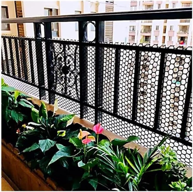 Etlegor Safety Net for Child Pet, Balcony Protection Net Plastic Fencing Barrier Safety Fence Roll Outdoor Mesh Fence Poultry Breeding Net Hole Diameter: 0.8cm Multi-Purpose Garden Netting - Image 2