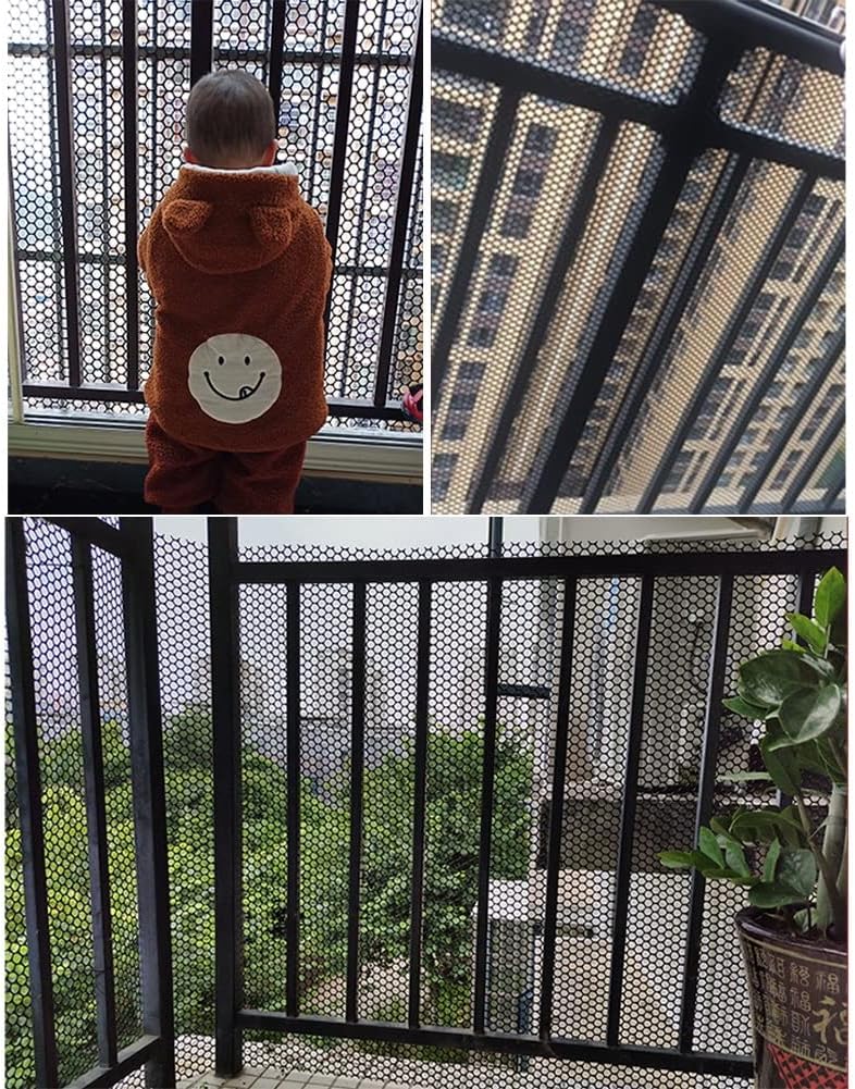 Etlegor Safety Net for Child Pet, Balcony Protection Net Plastic Fencing Barrier Safety Fence Roll Outdoor Mesh Fence Poultry Breeding Net Hole Diameter: 0.8cm Multi-Purpose Garden Netting - Image 3