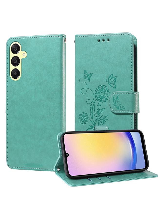 S-TOP Case For Samsung Galaxy A25 5G Global Embossed Butterfly Flowers Leather Phone Case - Image 1