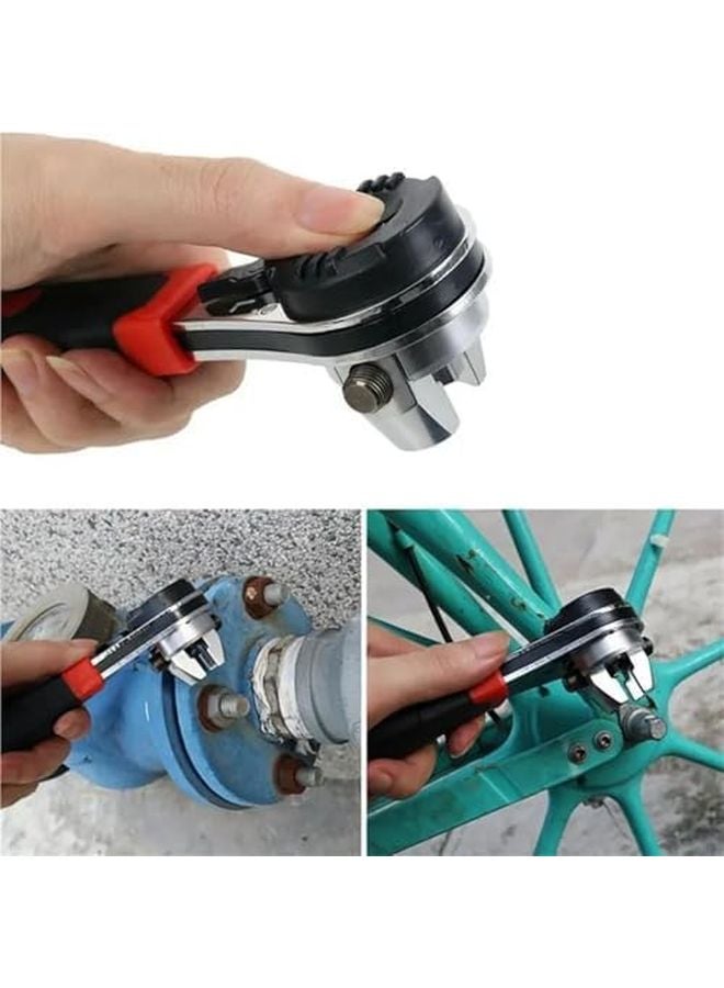 مفتاح شد قابل للتعديل من الكروم والموليبدينوم متعدد الوظائف بمقبض مستقيم وأداة مأخذ - Image 4