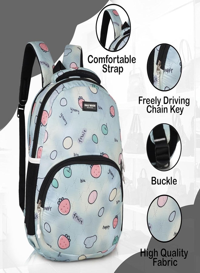 Half Moon Fruit Bunny Pre Nursery to Class 2 School Bags for Kids Boys Girls Bag/Backpack for Men Women Nursery 25L School Bagpack Daypack Picnic Back Pack For School Going Boys & Girls (Light Blue) - Image 2