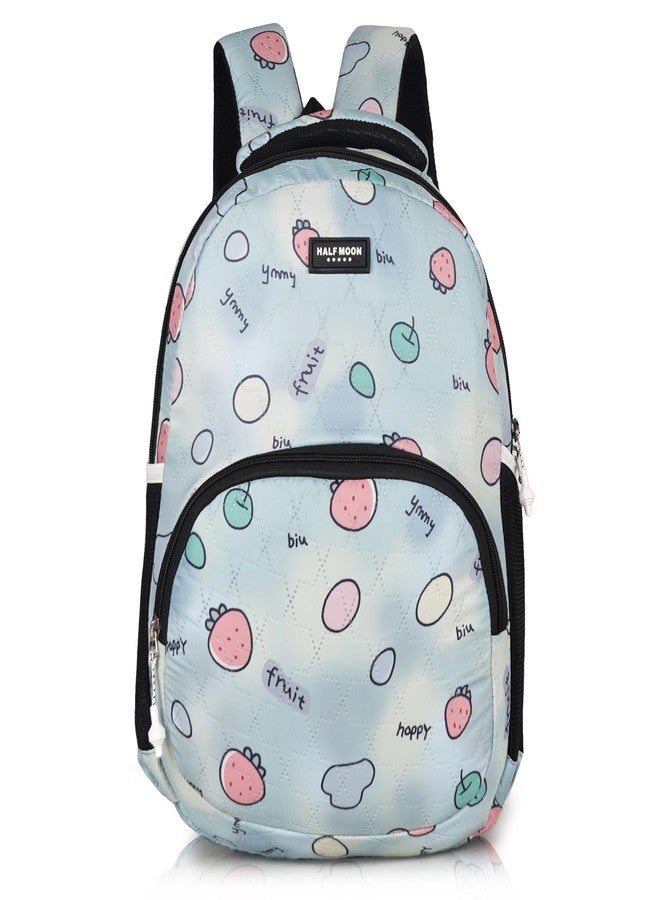 Half Moon Fruit Bunny Pre Nursery to Class 2 School Bags for Kids Boys Girls Bag/Backpack for Men Women Nursery 25L School Bagpack Daypack Picnic Back Pack For School Going Boys & Girls (Light Blue) - Image 1
