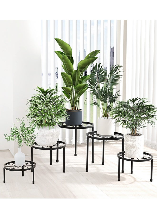 5 Pack Metal Plant Stands, Heavy Duty Flower Pot Stands for Multiple Plant, Anti-Rust Iron Plant Pot Shelf, Decoration Racks for Home Indoor and Outdoor (Black) - Image 4