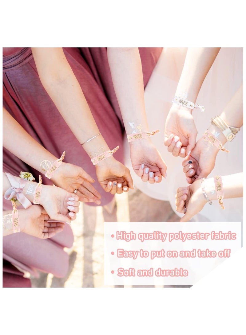 Soofam Hen Party Wristbands Set, 1 White Bride Wristband +20pcs Pink Team Bride Wristband, with Rose Gold Lettering, for Bachelorette Party, Wedding Bridal Shower Decorations, Bridal Shower - Image 4