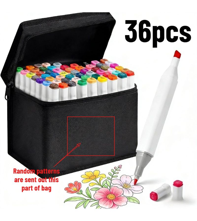 36 Color Oil Based Dual Tip White Pen Markers Set for Art Painting Cartoon Sketch - Image 1