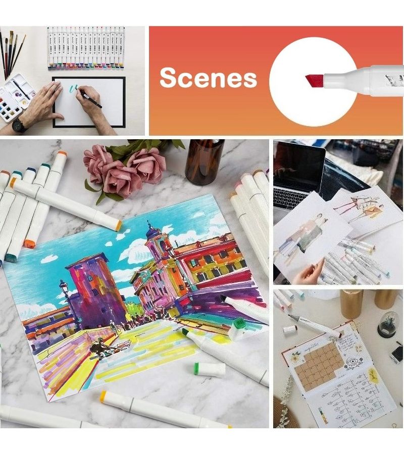 36 Color Oil Based Dual Tip White Pen Markers Set for Art Painting Cartoon Sketch - Image 5