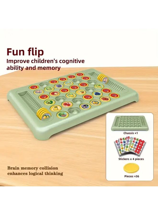 Flip The Chess Piece Memory Board Game For Two Players Animals Fruits Family Fun - Image 1