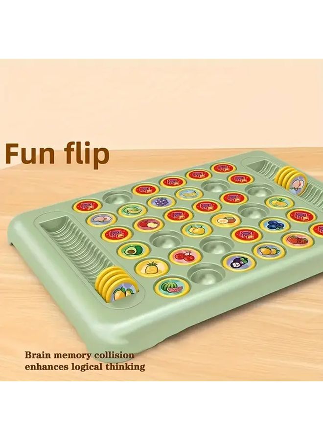 Flip The Chess Piece Memory Board Game For Two Players Animals Fruits Family Fun - Image 5