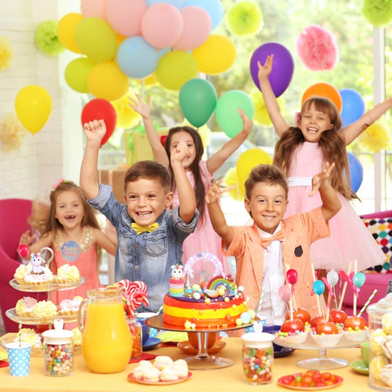 YINVA Unicon Cake Topper Decoration 27 Pcs Including 7 Clouds, 1 Rainbow, 1 Star Hairball Arch, 6 Balloons, 5 Stars, 4 Support Stick, 2 Unicons, 1 Happy Birthday, for Kids Birthday Baby Shower Party - Image 2