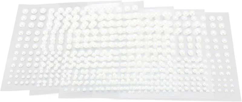 Haofy 825PCS Self Adhesive Pearl Stickers, 4 Sizes Flat Back Plastic Stick On for Face Makeup Hair Crafts with Strong Adhesive Easy to Remove Rugged Resilient - Image 1