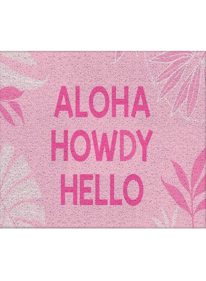 RYYCDOI Pink Western Door Mat, Coastal Cowgirl Doormat Outdoor Indoor Entrance Porch, Aloha Howdy Hello Western Outdoor Mat, Boho Cowgirl Welcome Mats for Front Door, 17x30 Inch - Image 1