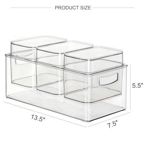 Hudgan Large Taco Bar Serving Set for Party with 3 Containers(50 Oz), Mimosa Bar Accessories with Separate Lids, Chilled Condiment Caddy Organizer for Salad, Fruit, Party Garnish - Image 3