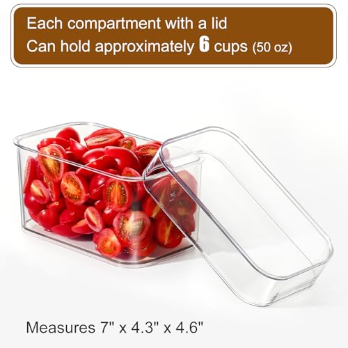Hudgan Large Taco Bar Serving Set for Party with 3 Containers(50 Oz), Mimosa Bar Accessories with Separate Lids, Chilled Condiment Caddy Organizer for Salad, Fruit, Party Garnish - Image 4