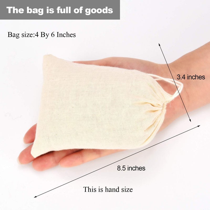 Tatuo 50 Pieces Drawstring Bags Muslin Bag Sachet Bag for Home Supplies (4 by 6 Inches) - Image 2