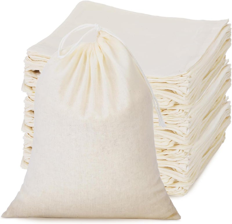 Tatuo 50 Pieces Drawstring Bags Muslin Bag Sachet Bag for Home Supplies (4 by 6 Inches) - Image 1