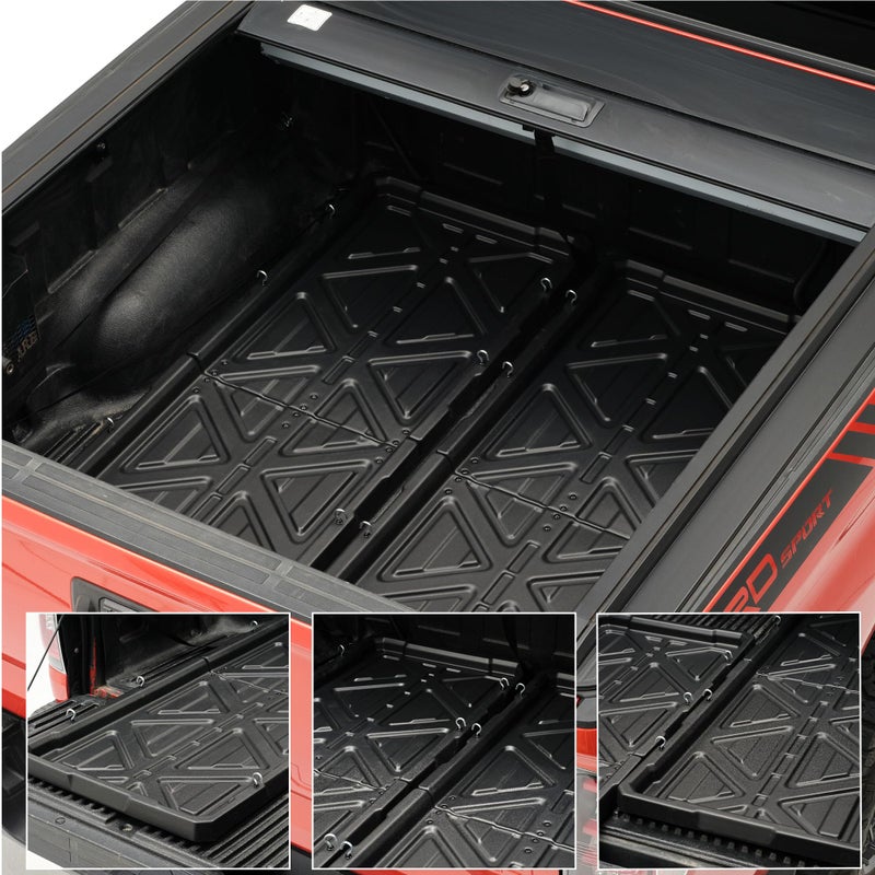 KOKSHELY Truck Bed Slide Out Cargo Tray, 56" L x 42.9" W Size Slide-Out Truck Bed Organizer Tray for 5â€™+Long Beds, Sliding Truck Organizers and Storage Tray with Open Hooks & Elastic Cargo Net - Image 3