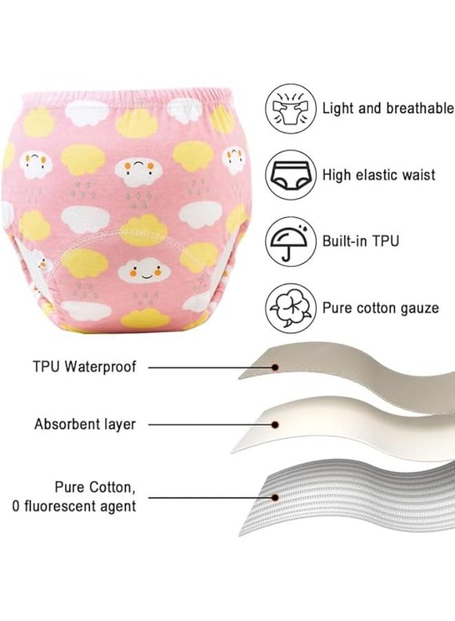 6 قطع من سراويل تدريب الأطفال على استخدام المرحاض، سراويل قطنية ماصة للأطفال، ملابس داخلية لتدريب المرحاض، قابلة لإعادة الاستخدام، مريحة وقابلة للتنفس، امتصاص قوي للماء، للأطفال من 2-4 سنوات من الأولاد والبنات - Image 3