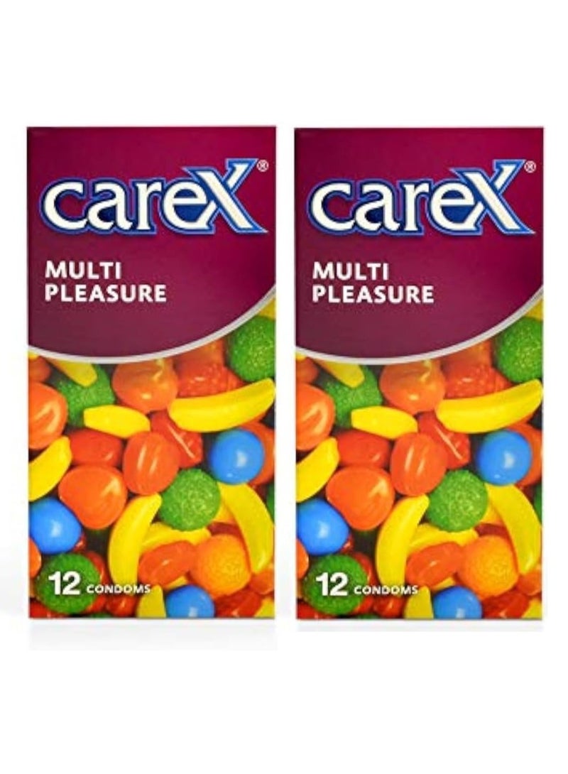 careX Multi Pleasure Condoms | 24 Count ( 2 Box)