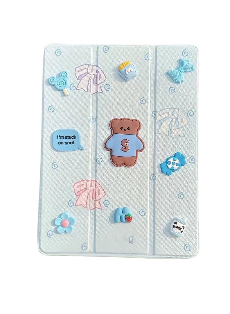 Ecosystem Cases Cartoon 3D Silicon Flip Cover For iPad Pro 11 inch (2024) M4 with Pencil Holder For Kids, (Logo) - Image 1