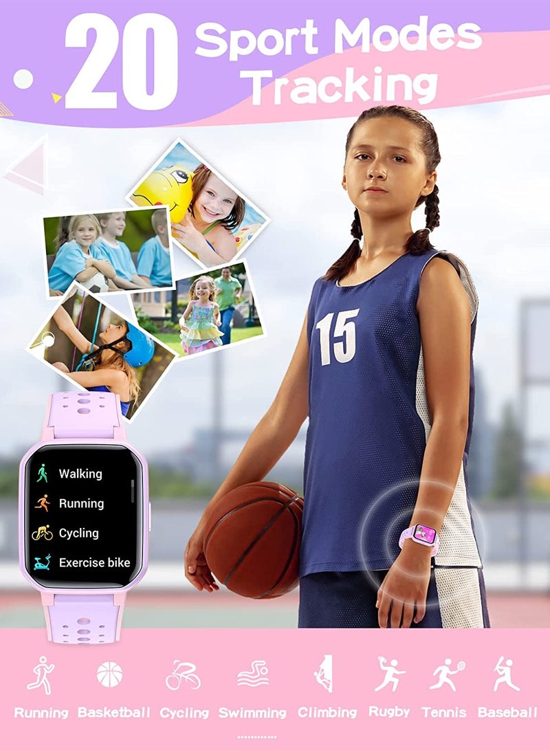 ZONEY ZONEY Smart Watch for Kids Teens, No Phone Needed Fitness Tracker Boy Girls Watch with 19 Sport Modes, Pedometer, Sleep Monitor, Kids Watch Birthday Gifts Toy Gift for Girls Boys 6-16(Purple)  - Image 3