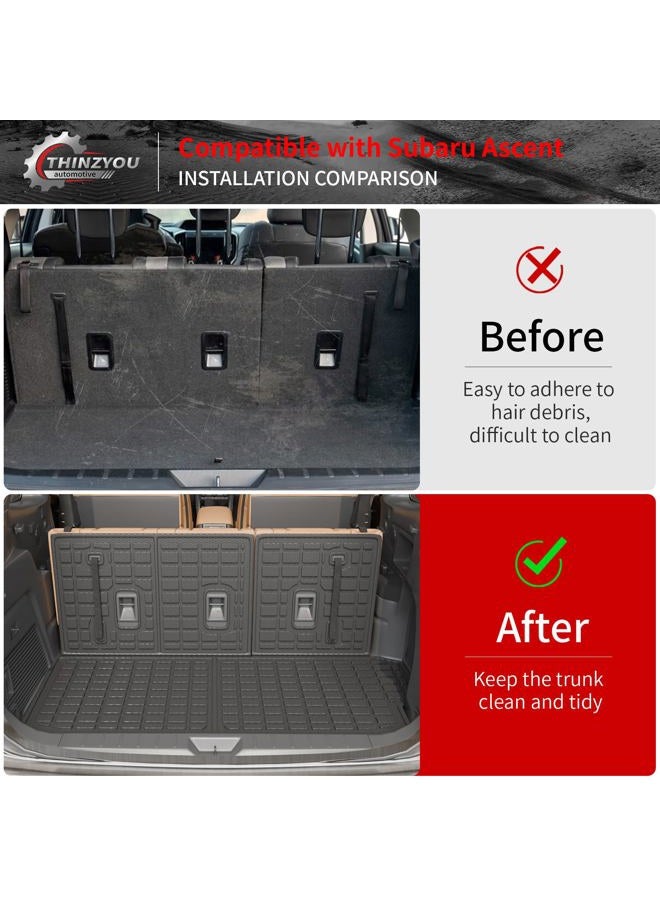 Thinzyou Floor Mats Compatible with 2019-2024 2025 Subaru Ascent Cargo Mat Liner TPE Back Seat Cover Protector 2023 Ascent Accessories (Fit 7&8 Seats, Trunk Mat+3rd Row Backrest Mats+Floor Mats) - Image 5