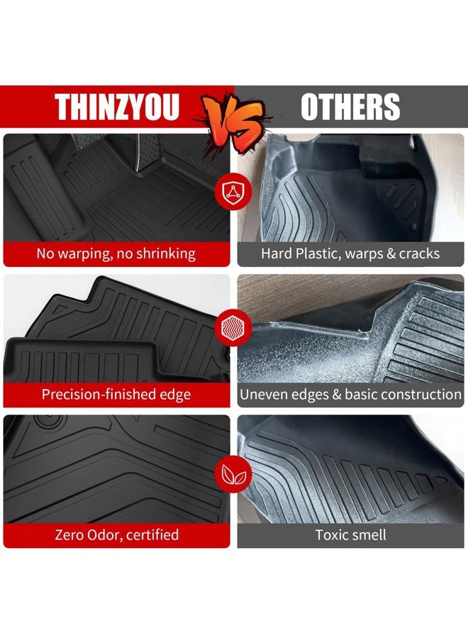 Thinzyou Floor Mats Compatible with 2019-2024 2025 Subaru Ascent Cargo Mat Liner TPE Back Seat Cover Protector 2023 Ascent Accessories (Fit 7&8 Seats, Trunk Mat+3rd Row Backrest Mats+Floor Mats) - Image 4