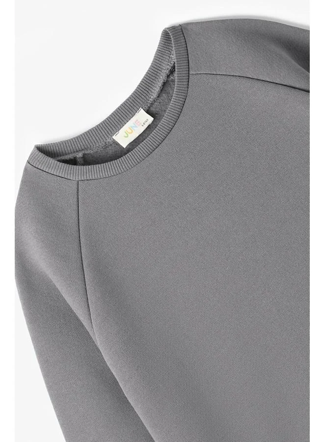 JUNE June Girl Crew Neck Thick Sweatshirt Anthracite