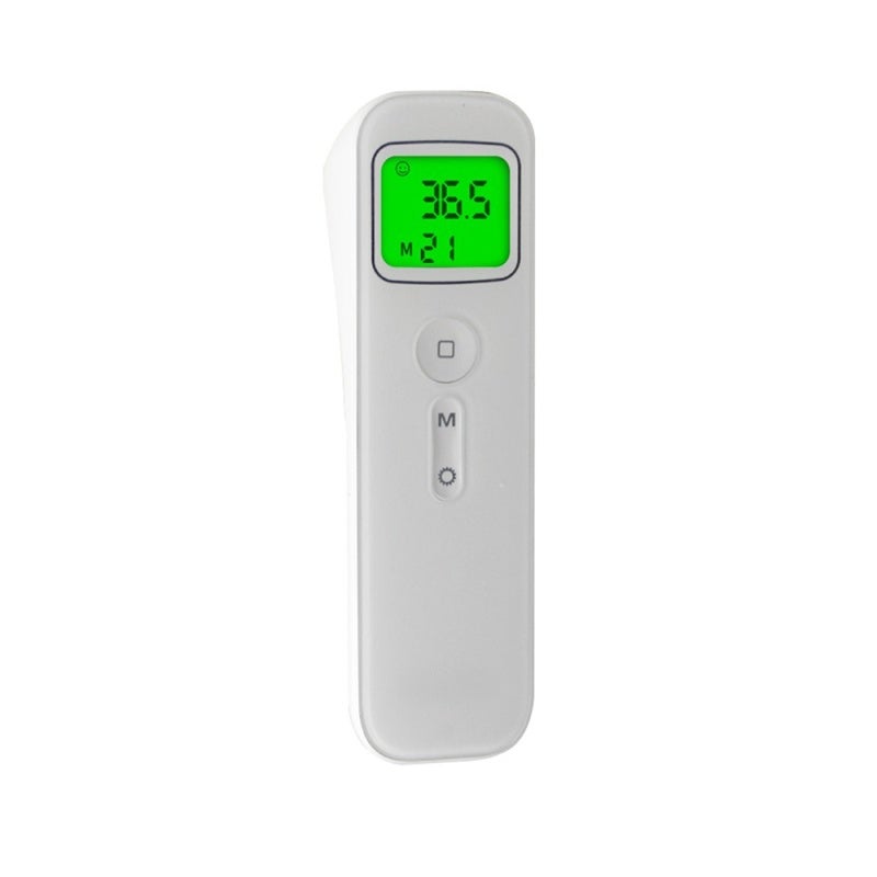 Non-Contact Infrared Thermometer White 1-Second Instant Read - 3-Color Backlight LCD Fever Alert Digital Thermometer for Babies Kids Adults Indoor Outdoor - Image 1