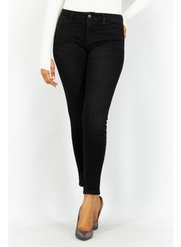 ESPRIT Women Regular Fit Washed Stretchable Denim Jeans, Black  - Image 1