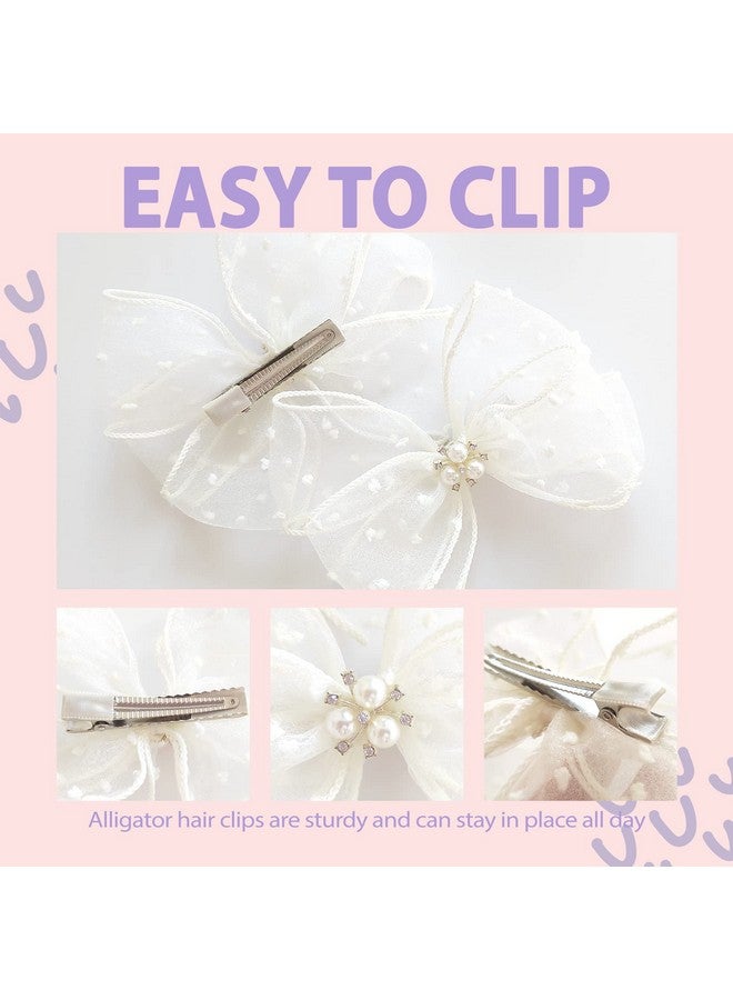 LILIEBE LILIEBE 6” Big Girls Hair Bows with Clips, Toddler Hair Accessories for Flower Girl dress, Unique Cheer Bows & Pigtail Bows, Set of 2 (cream-01, 6") - Image 5