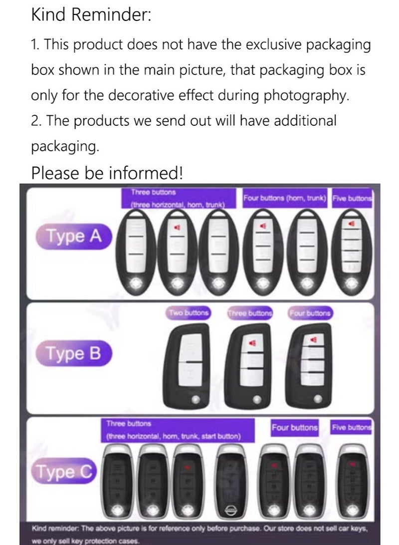 نيسان غطاء حماية مذهل لمفتاح السيارة مناسب لسيارات نيسان سلفي، إكس تريل، تيانا، كيجون، كيدا، جينكه، لولان، تانلو – غطاء عالي الجودة لمفتاح السيارة - Image 3
