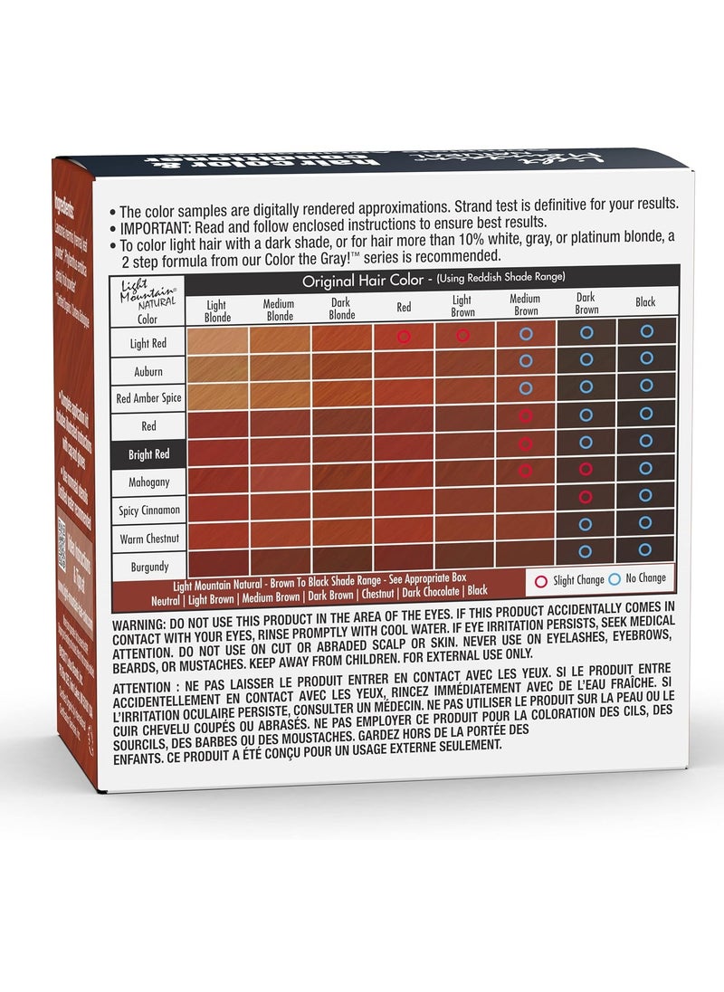 Light Mountain Light Mountain Henna Hair Color & Conditioner - Bright Red Hair Dye for Men/Women, Organic Henna Leaf Powder and Botanicals, Chemical-Free, Semi-Permanent Hair Color, 4 Oz (Pack of 3)  - Image 3