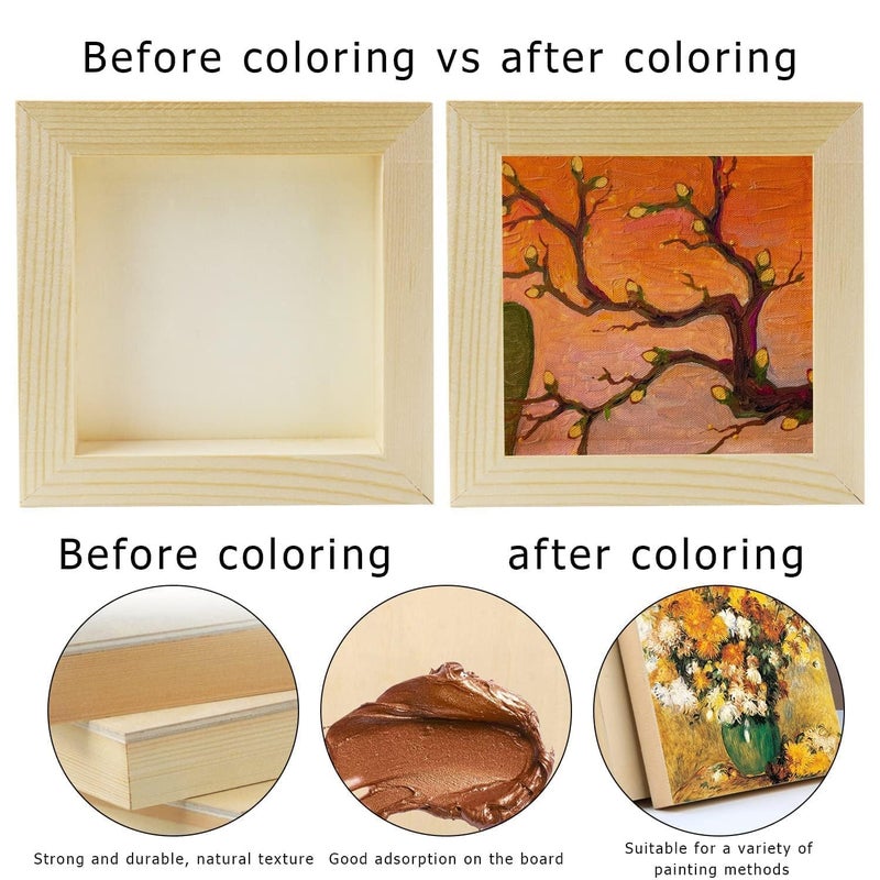 FSWCCK 10 Pack 5 x 5 inch Wood Panel Boards, Unfinished Wood Canvas Panels for Crafts, Painting Canvas, DIY Art Projects, Pouring, Arts Use with Oils, Acrylics - Image 5