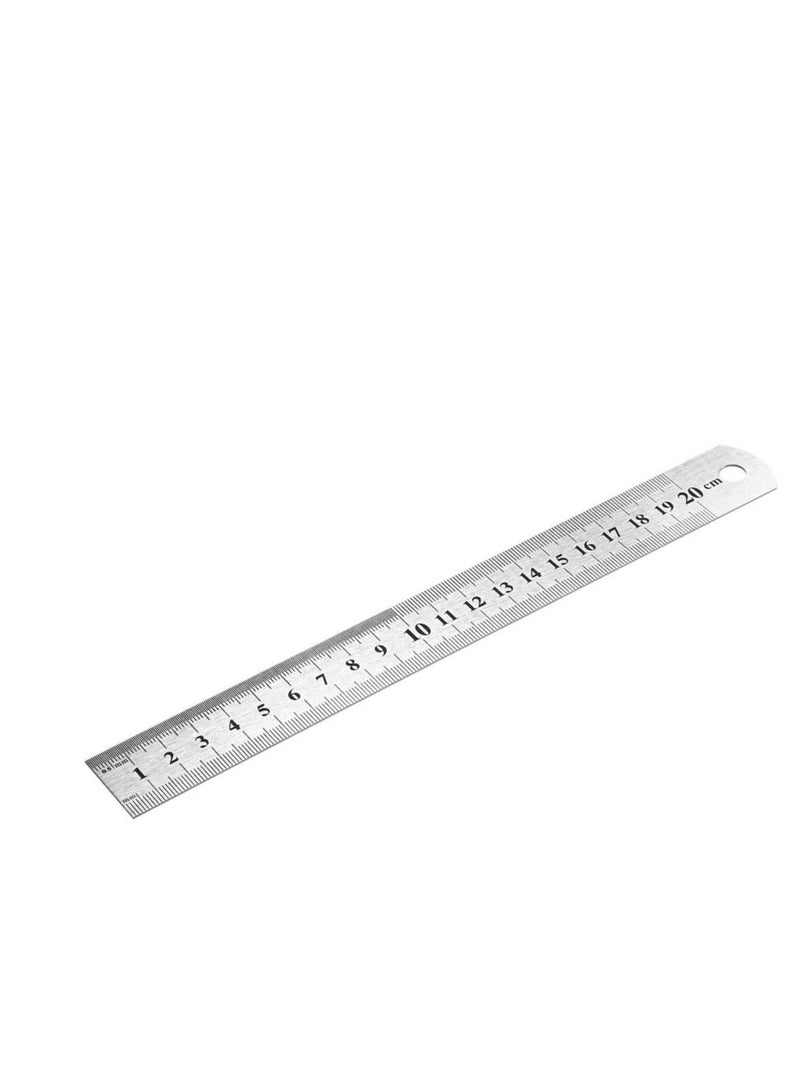 20 cm Metal Ruler, Double Sided Stainless Steel Scale for School, Office, Home, Architect, Engineers, Craft Supplies