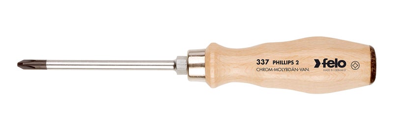 Felo PH 2 x 4" Wooden Handle Screwdriver - Image 1
