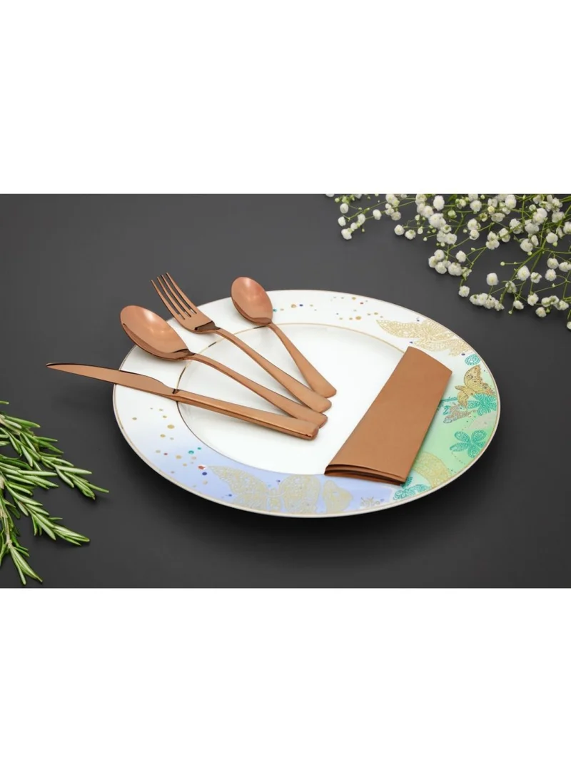 DANUBE HOME Lucia 24-Piece Cutlery Set Copper-Serve 6