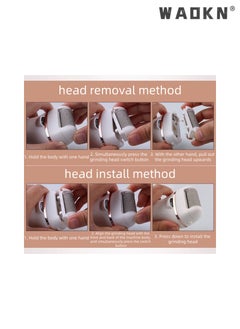 WAOKN Professional Electric Foot Grinder Rechargeable, Portable Electronic Foot File Pedicure Tools, Electric Callus Remover Kit, Perfect for Dead, Hard, Cracked Dry Skin, Ideal Gift for Feet Care  - Image 5