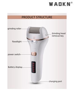 WAOKN Professional Electric Foot Grinder Rechargeable, Portable Electronic Foot File Pedicure Tools, Electric Callus Remover Kit, Perfect for Dead, Hard, Cracked Dry Skin, Ideal Gift for Feet Care  - Image 4