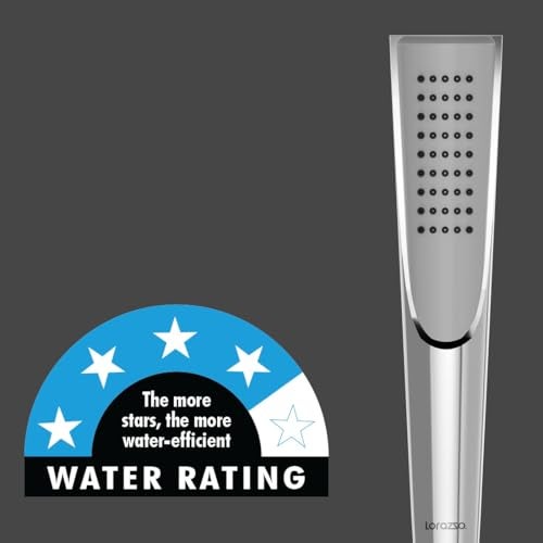 Lorazzo Spatular Hand Shower for Bathroom | Ergonomical Design | Complete Set with 1.5 meter SS 304 Hose Pipe and Wall Hook | Anti-Clog Silicon Nozzles | Chrome lustre finish - Image 5