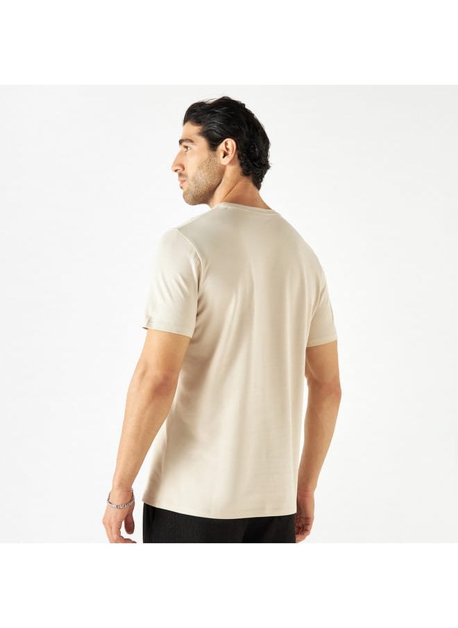 Iconic Iconic Slogan Print Crew Neck T-shirt with Short Sleeves  - Image 3