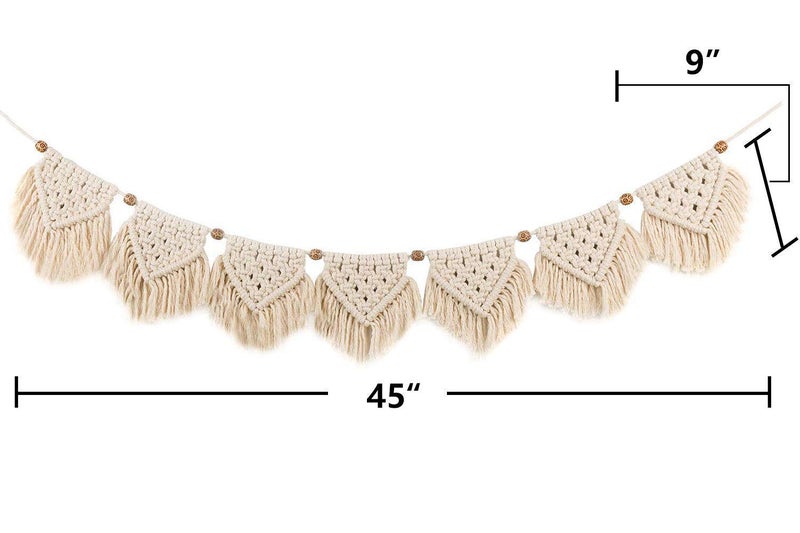 AIVIK Macrame Wall Hanging Boho Wall Decor for Apartment Dorm Baby Room Bedroom Nursery Above Bed Walls Home Decor Tapestry Wall Hanging 122 X 10 Beige Pack of 1 - Image 3